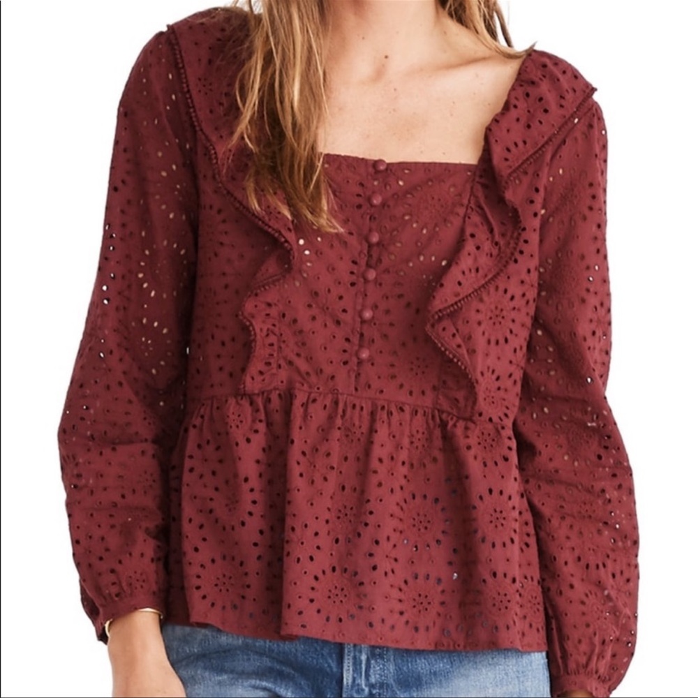 NWOT burgundy Madewell Blouse